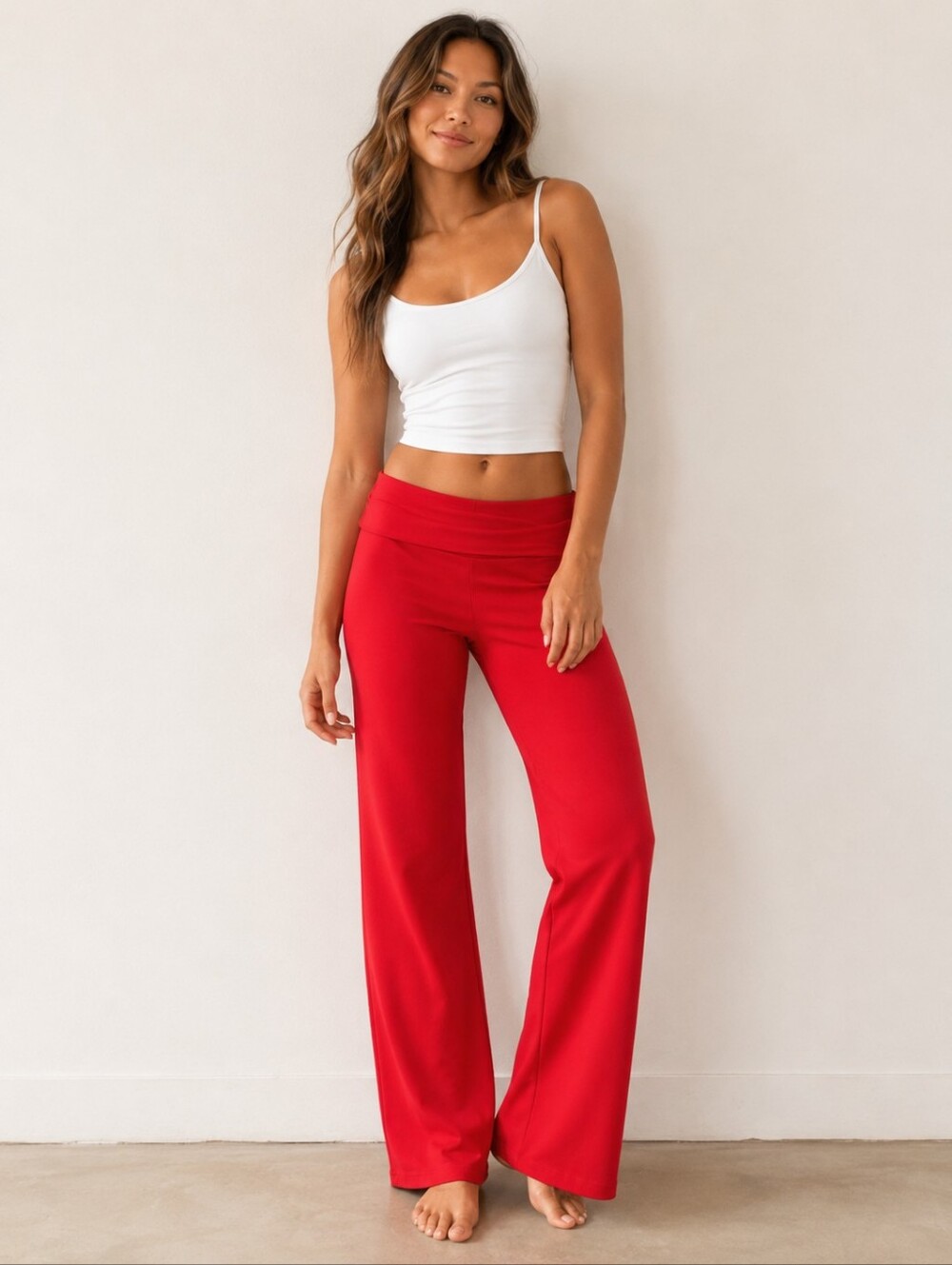 ❤️ NWT! YANSI FUGEL WIDE LEG FOLDOVER WAIST YOGA PANTS, LARGE
